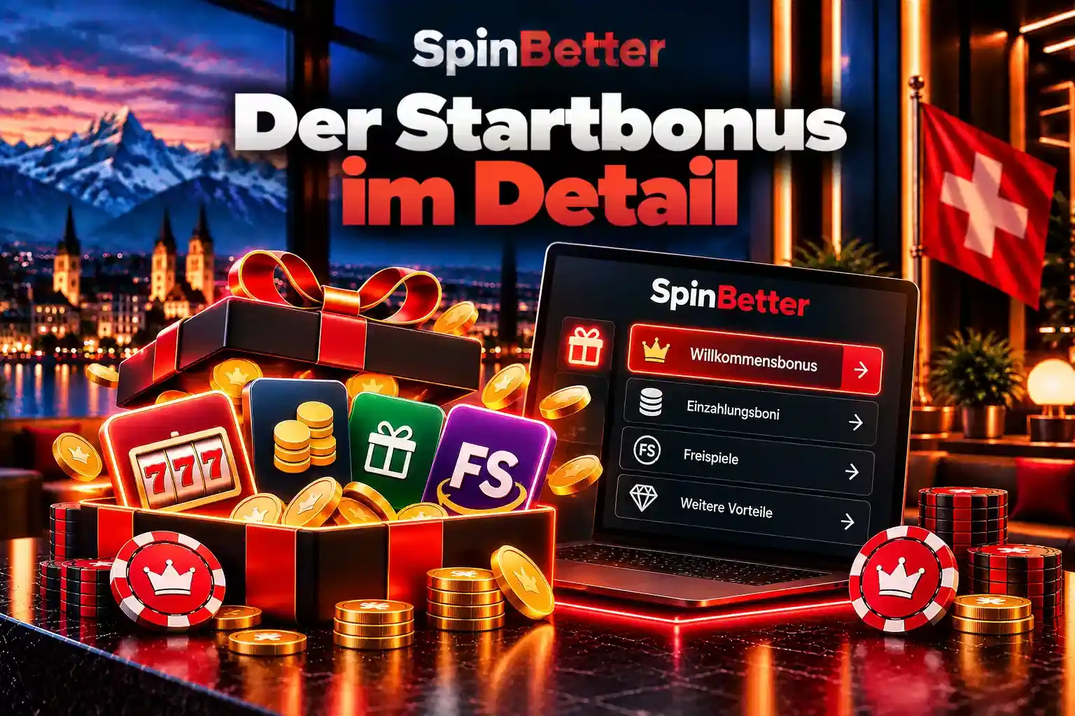 Der Startbonus im Detail mit Bonusstufen und Freispielen bei SpinBetter